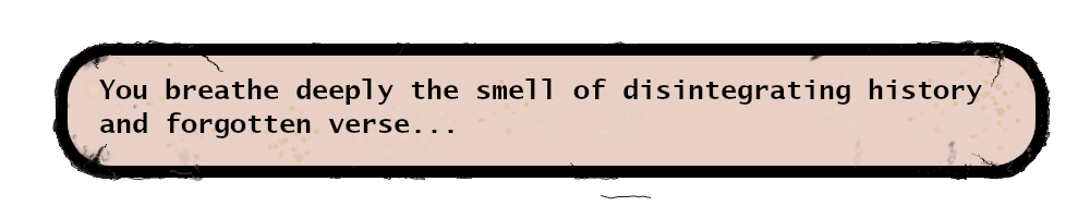the library smells of dust and vanilla